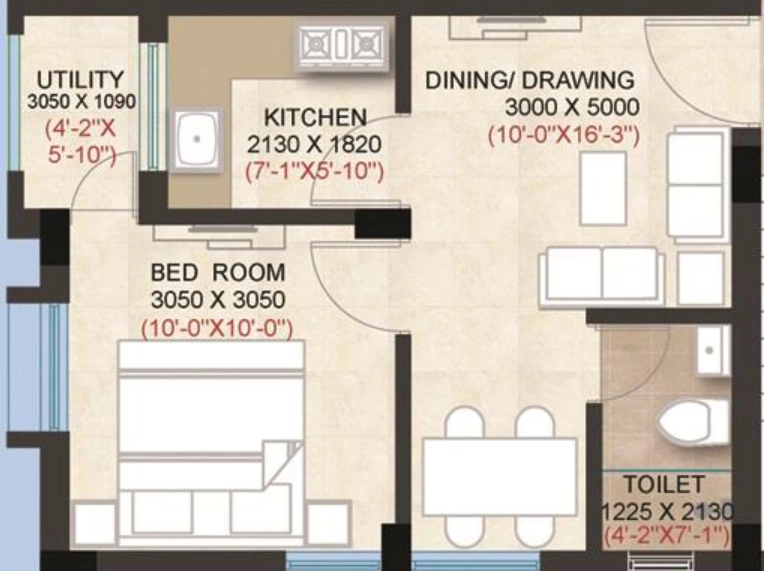 1 BHK Flat in Mandakini Resorts Apartments in Patia, Bhubaneswar - Image 910425