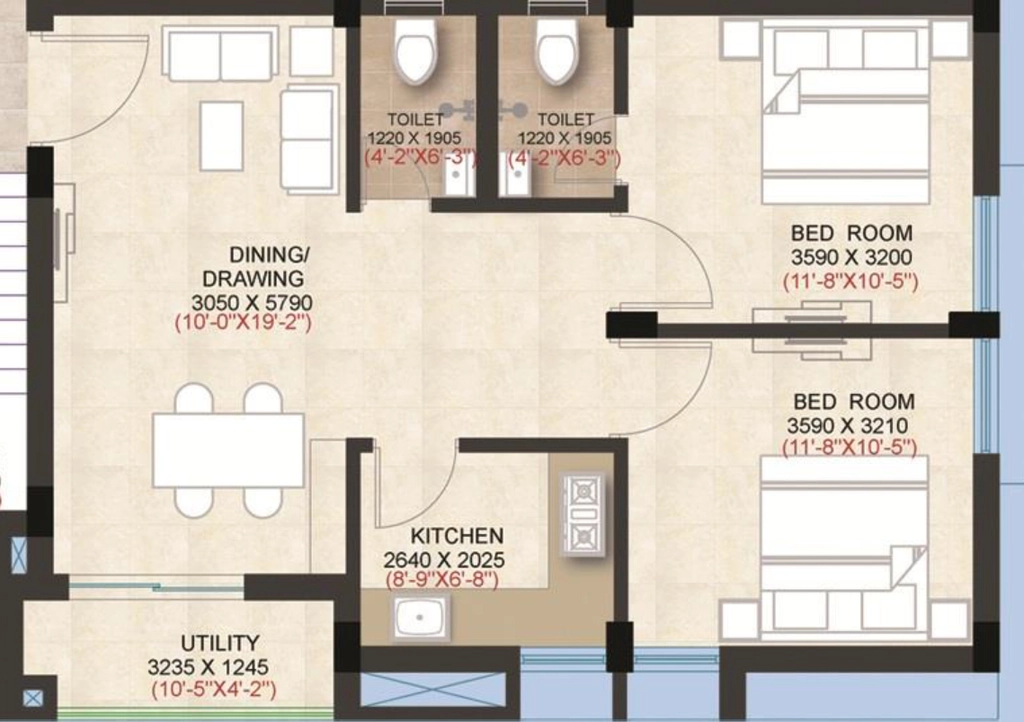 2 BHK Flat in Mandakini Resorts Apartments in Patia, Bhubaneswar - Image 910427