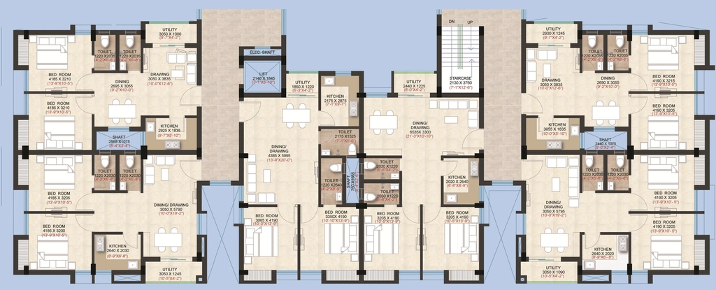 Floor Plan of Mandakini Resorts Apartments in Patia, Bhubaneswar - Image 385217