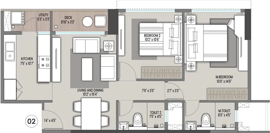 2 BHK Flat in Shapoorji Nine Arcs in Santacruz East, Mumbai - Image 917633