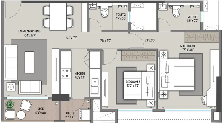 2 BHK Flat in Shapoorji Nine Arcs in Santacruz East, Mumbai - Image 917634