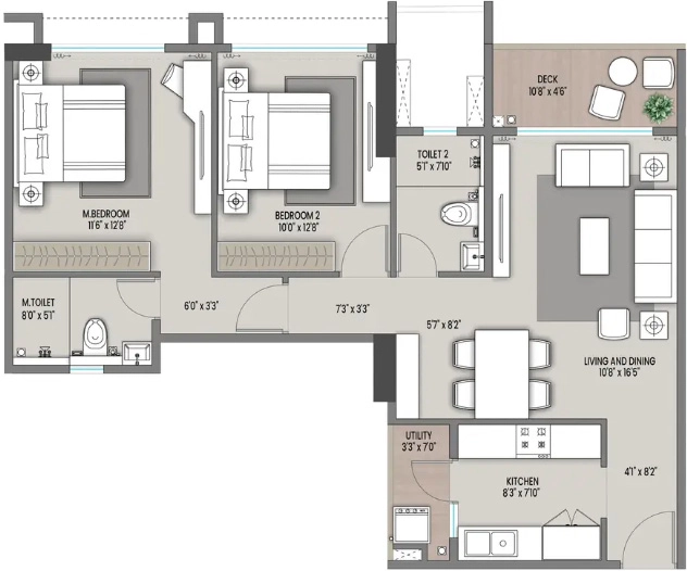 2 BHK Flat in Shapoorji Nine Arcs in Santacruz East, Mumbai - Image 917635