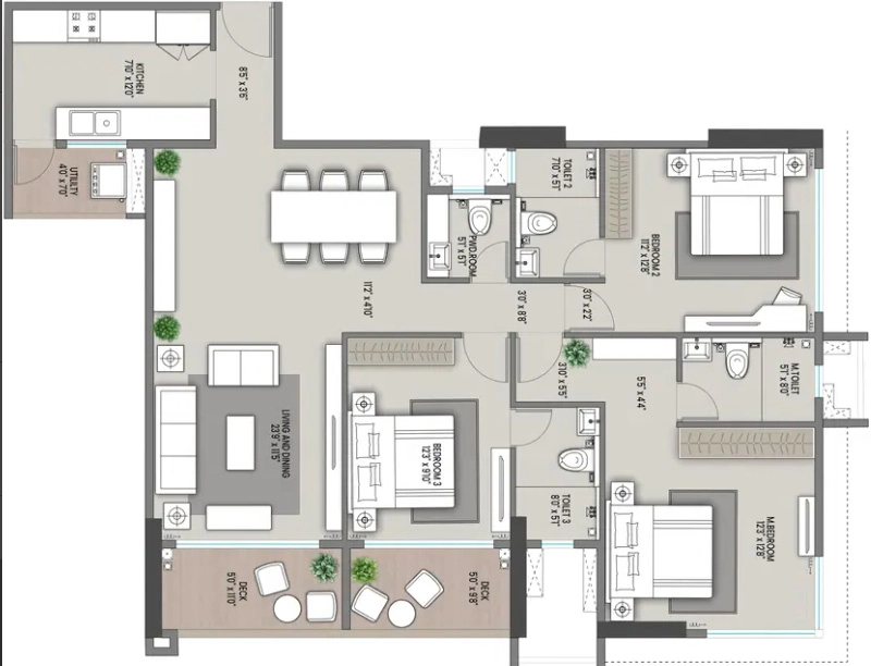 3 BHK Flat in Shapoorji Nine Arcs in Santacruz East, Mumbai - Image 917637