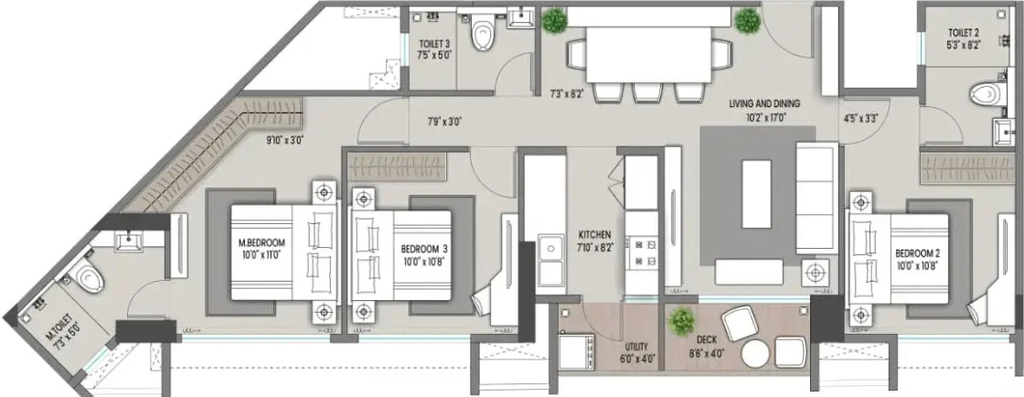 3 BHK Flat in Shapoorji Nine Arcs in Santacruz East, Mumbai - Image 917636