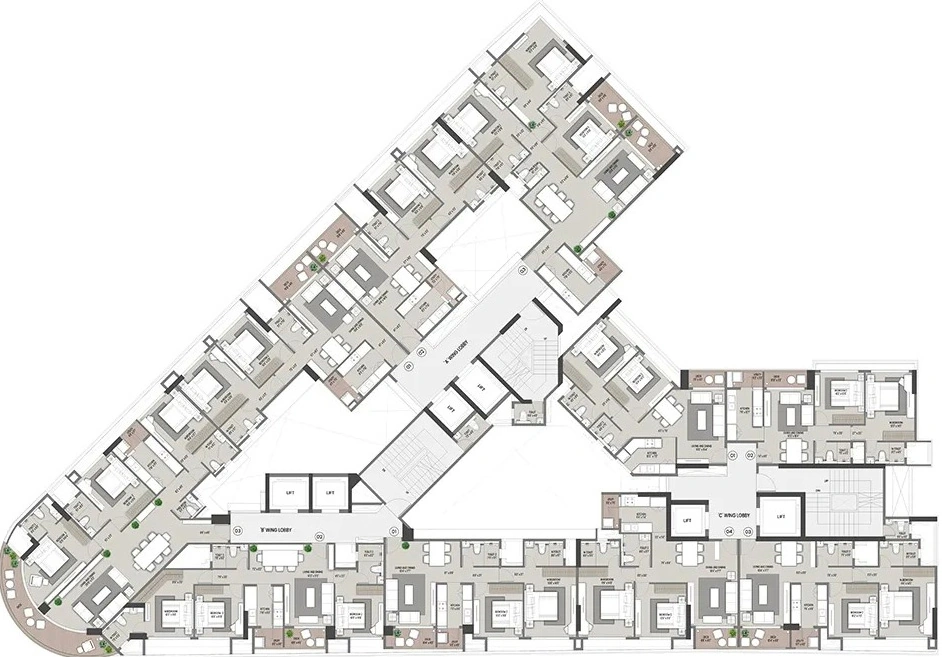 Floor Plan of Shapoorji Nine Arcs in Santacruz East, Mumbai - Image 402247