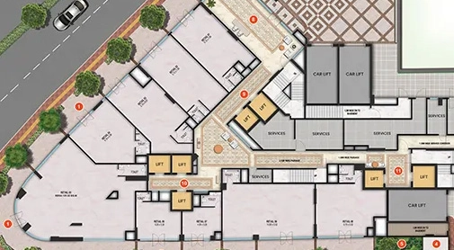 Floor Plan of Commercial Shapoorji Nine Arcs in Santacruz East, Mumbai - Image 402256