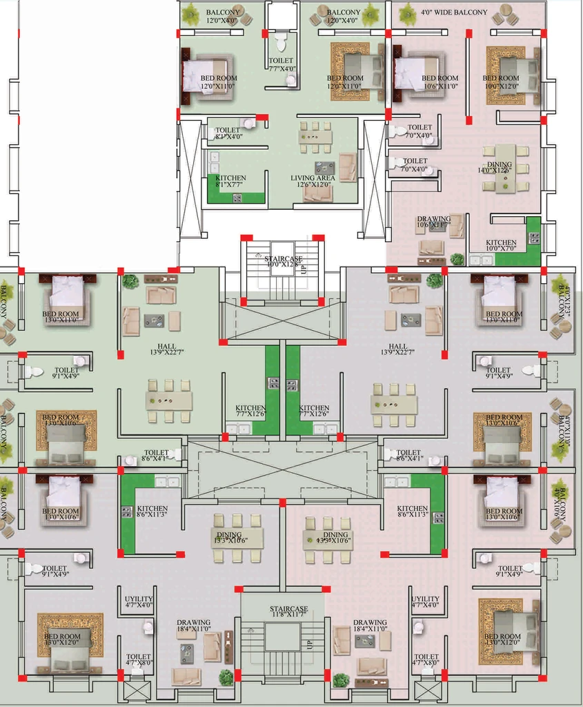Floor Plan of PDN Bhagwati in Jagamara, Bhubaneswar - Image 385685