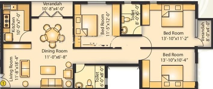 3 BHK Flat in Supratik Elegance in Jagamara, Bhubaneswar - Image 910604