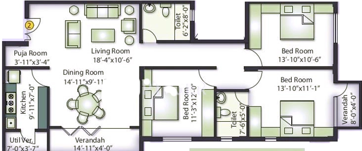 3 BHK Flat in Supratik Elegance in Jagamara, Bhubaneswar - Image 910605
