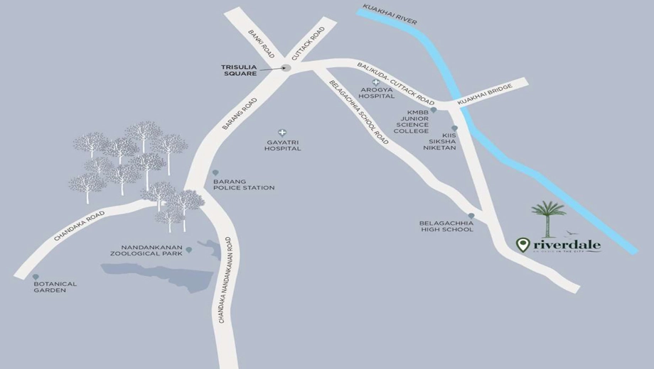 Location of Pratyaksh Riverdale in Cuttack, Bhubaneswar - Image 385316