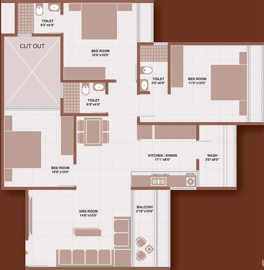 3 BHK Flat in DHS Royal in Singarwa, Ahmedabad - Image 910484