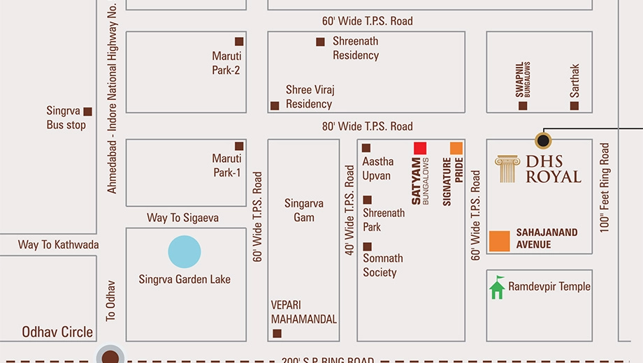 Location of DHS Royal in Singarwa, Ahmedabad - Image 385323
