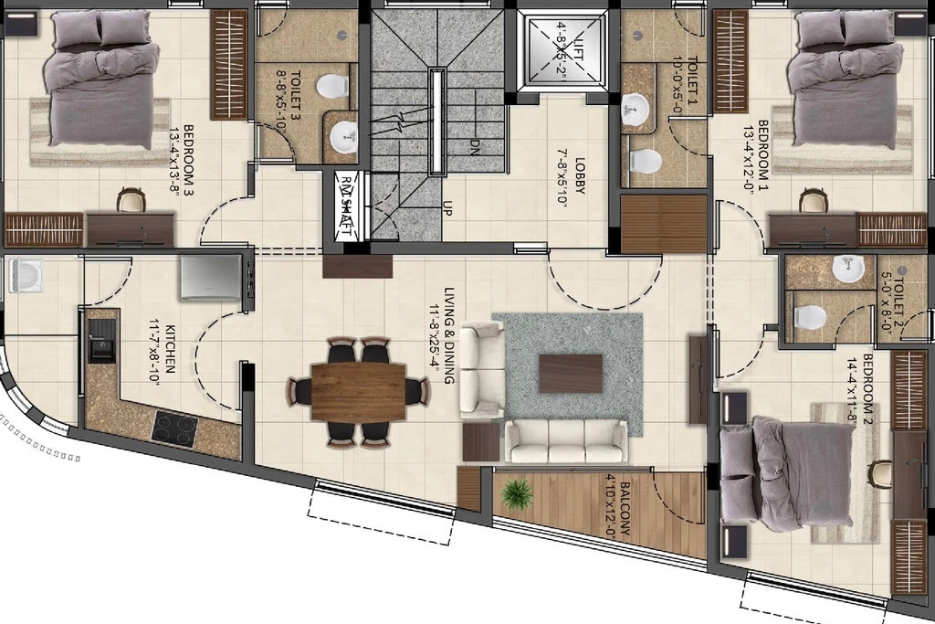 3 BHK Flat in Chaitanya Srividya in Adyar, Chennai - Image 910488