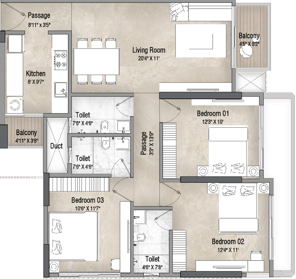 3 BHK Flat in Vascon Orchids in Santacruz West, Mumbai - Image 910799