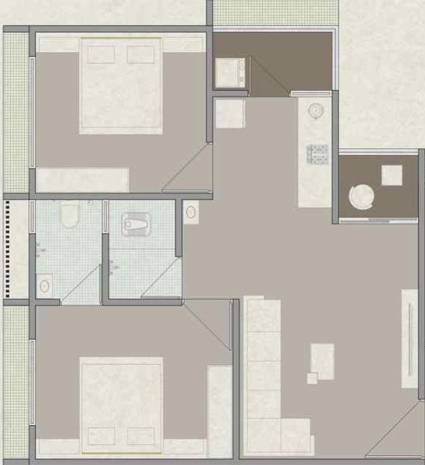 2 BHK Flat in Ganesh Aaradhana Sky 2 in Narol, Ahmedabad - Image 910496