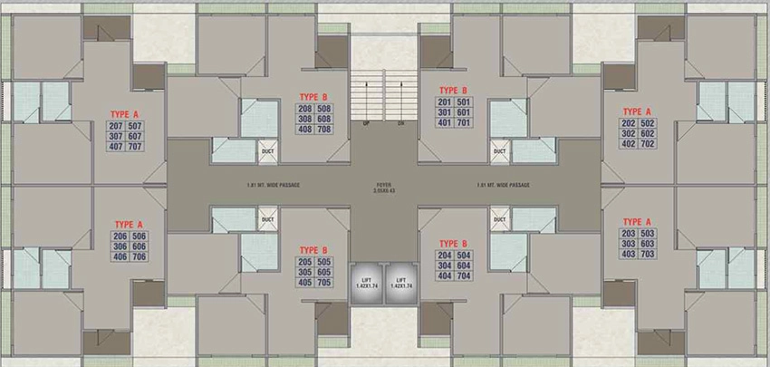 Floor Plan of Ganesh Aaradhana Sky 2 in Narol, Ahmedabad - Image 385361