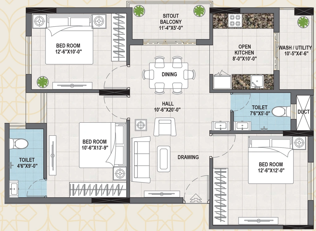 3 BHK Flat in SRC Signature in Cuttack, Bhubaneswar - Image 910503