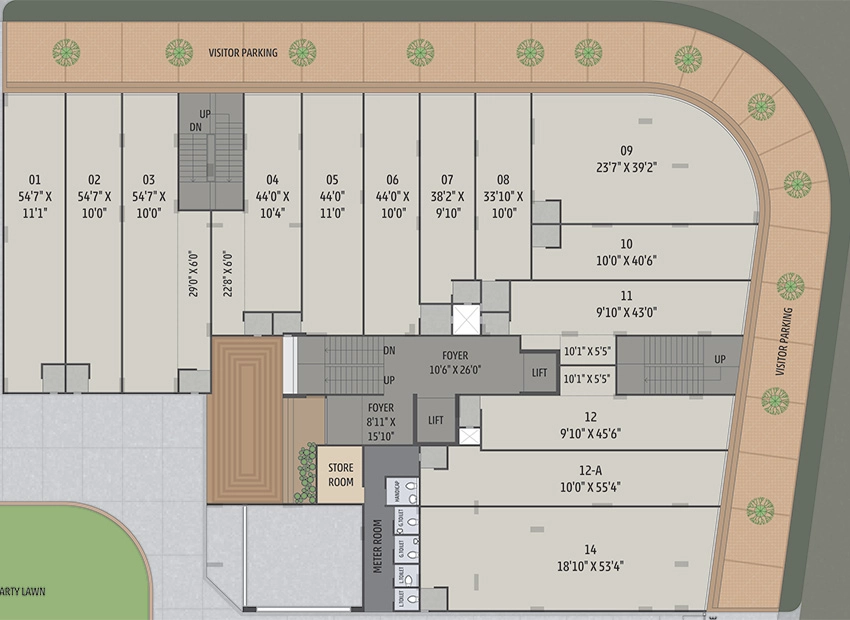 Floor Plan of Commercial Madhav Advait in Bopal, Ahmedabad - Image 385407