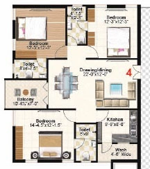 3 BHK Flat in Ludhani Krishna Pride in Marredpally, Hyderabad - Image 910772