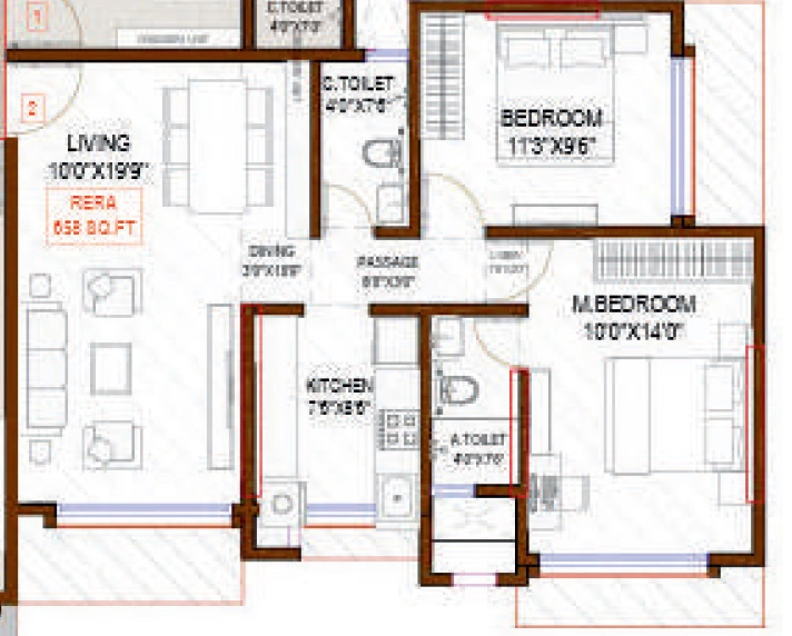 2 BHK Flat in Meghna Rivaan in Goregaon West, Mumbai - Image 911578