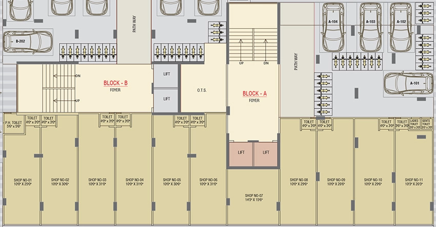 Floor Plan of Commercial Madhuram Blossom in Chandkheda, Ahmedabad - Image 385451