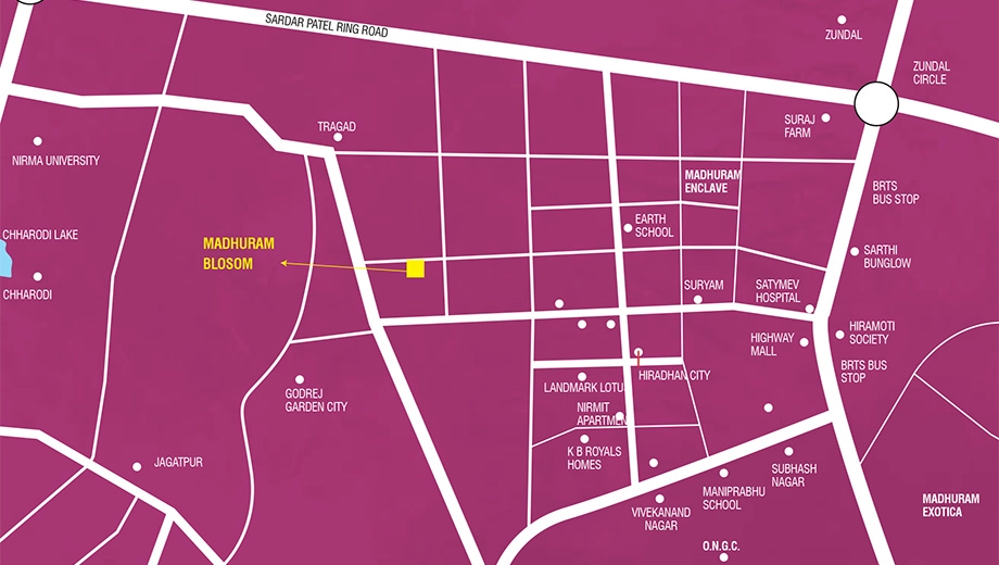 Location of Commercial Madhuram Blossom in Chandkheda, Ahmedabad - Image 385449