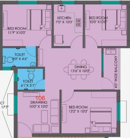 3 BHK Flat in Subha Ratnam in Padhansahi, Bhubaneswar - Image 910595