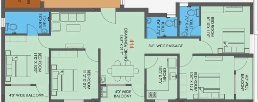 4 BHK Flat in Subha Ratnam in Padhansahi, Bhubaneswar - Image 910630