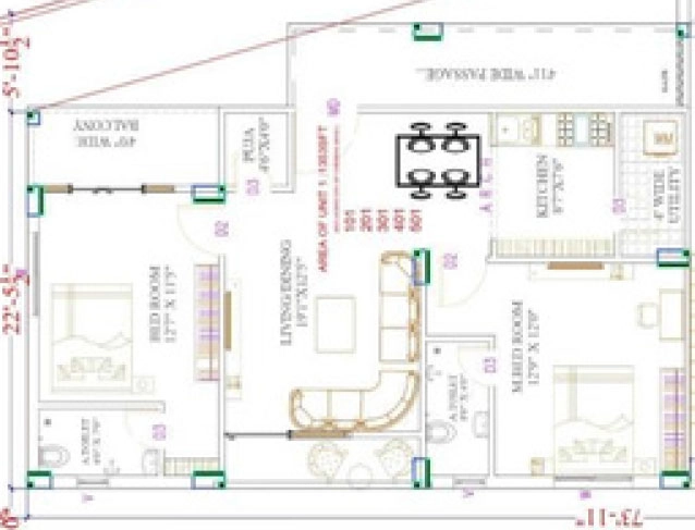 2 BHK Flat in Manasri Kaveri in Pocharam, Hyderabad - Image 910770