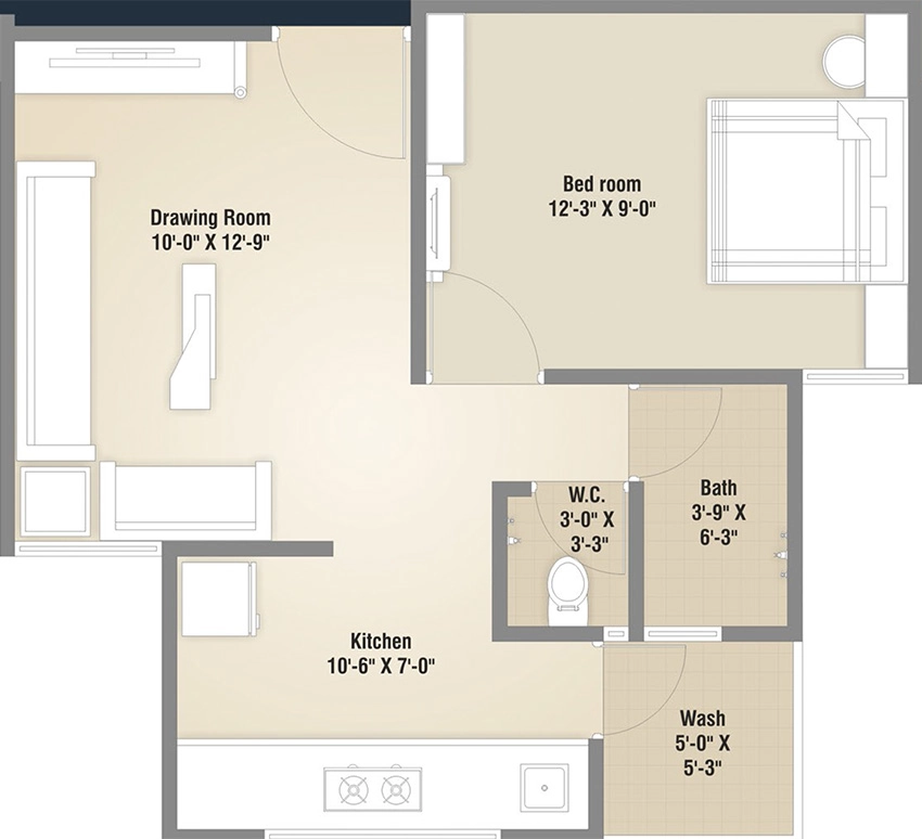 1 BHK Flat in Maruti Sarthi Residency in Nava Naroda, Ahmedabad - Image 910537