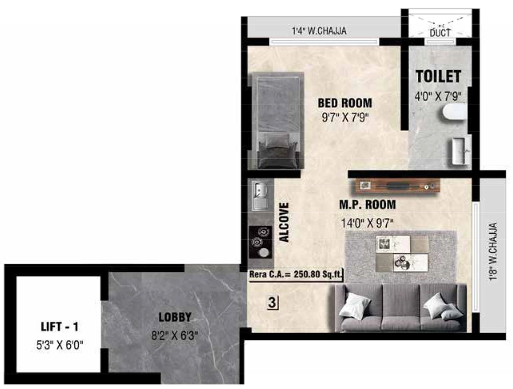 1 RK Studio Apartment in Meghna Riviera in Goregaon West, Mumbai - Image 911587
