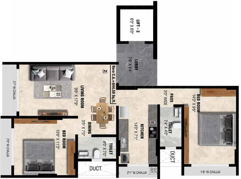 2 BHK Flat in Meghna Riviera in Goregaon West, Mumbai - Image 911591
