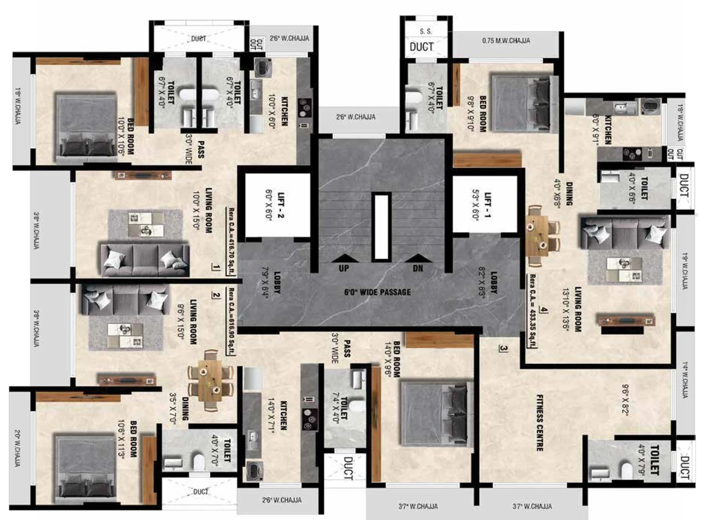 Floor Plan of Meghna Riviera in Goregaon West, Mumbai - Image 388182