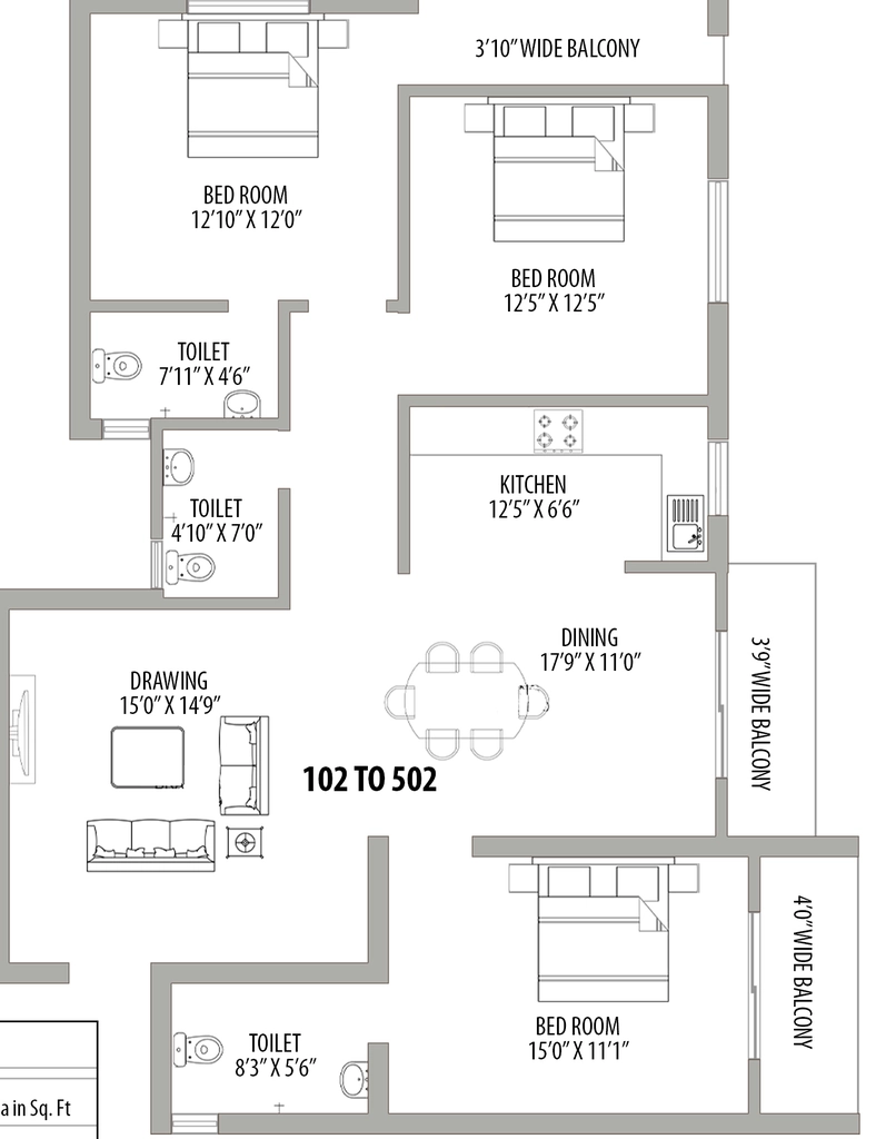 3 BHK Flat in Vivspace Dulli Devi Enclave in Palasuni, Bhubaneswar - Image 910600