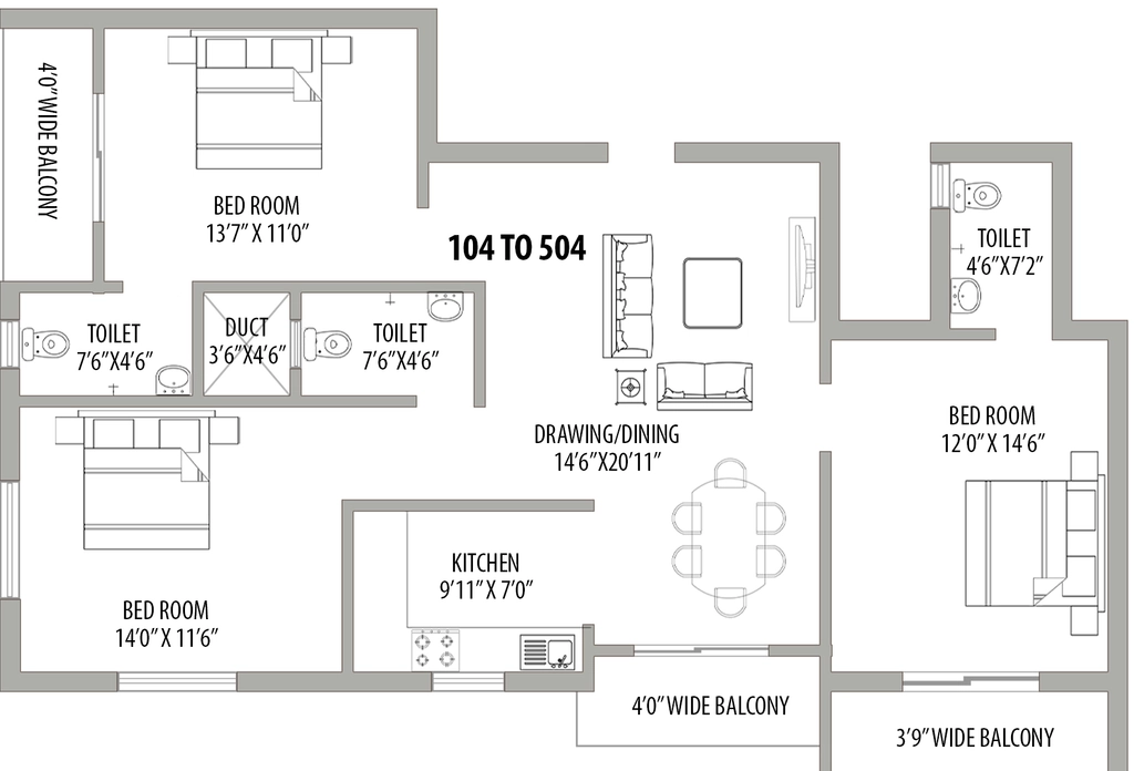 3 BHK Flat in Vivspace Dulli Devi Enclave in Palasuni, Bhubaneswar - Image 910599