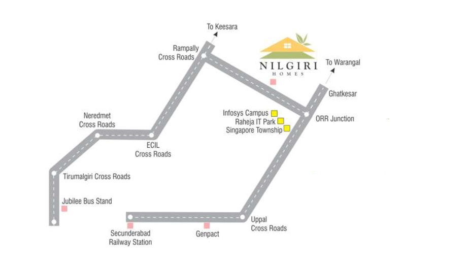 Location of Modi Nilgiri Homes in Rampally, Hyderabad - Image 386118