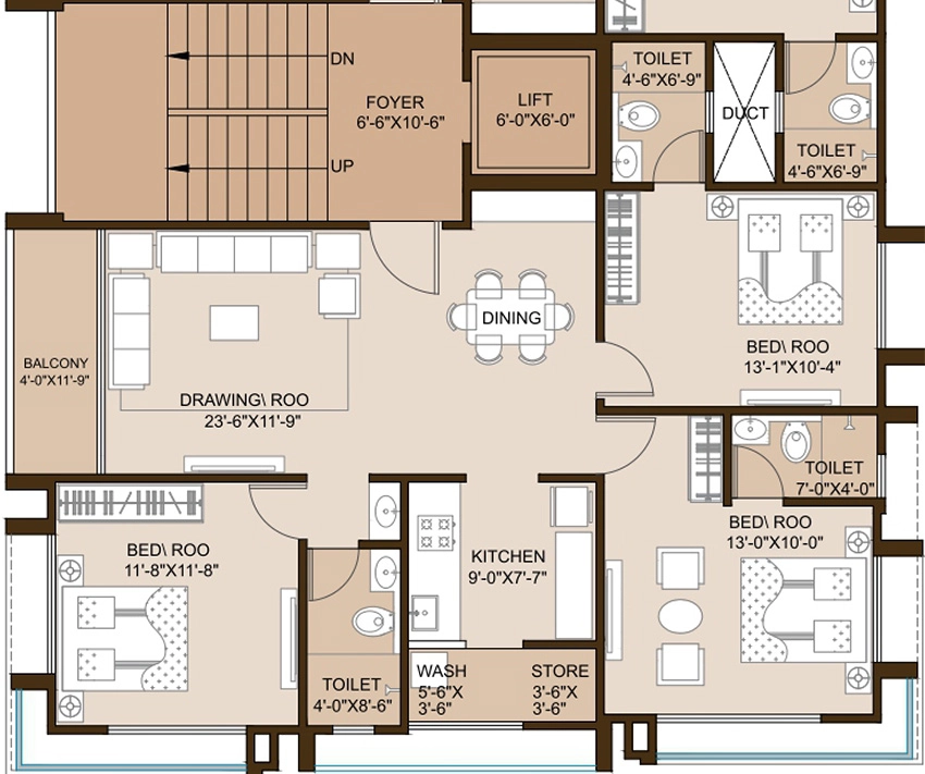 3 BHK Flat in Shraddha Sach in Maninagar, Ahmedabad - Image 910573