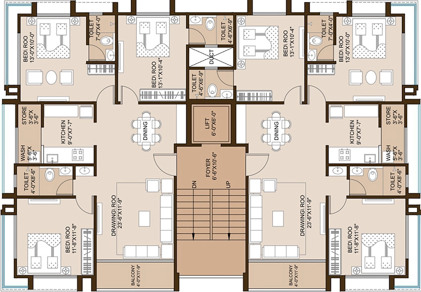 Floor Plan of Shraddha Sach in Maninagar, Ahmedabad - Image 385574