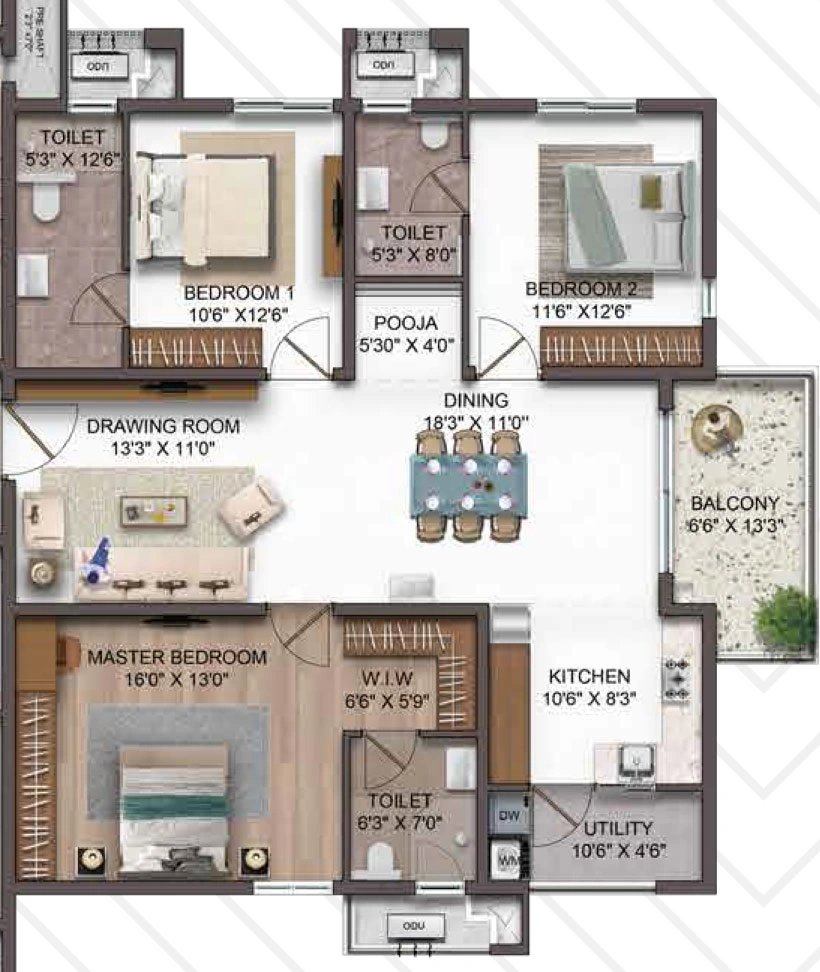 3 BHK Flat in Nirvana The Vermont in Habsiguda, Hyderabad - Image 910784