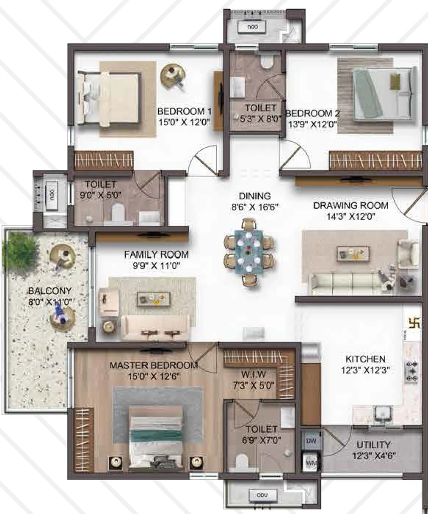 3 BHK Flat in Nirvana The Vermont in Habsiguda, Hyderabad - Image 910785