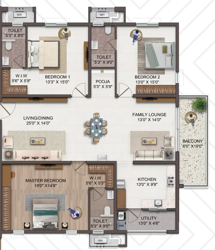 3 BHK Flat in Nirvana The Vermont in Habsiguda, Hyderabad - Image 910786