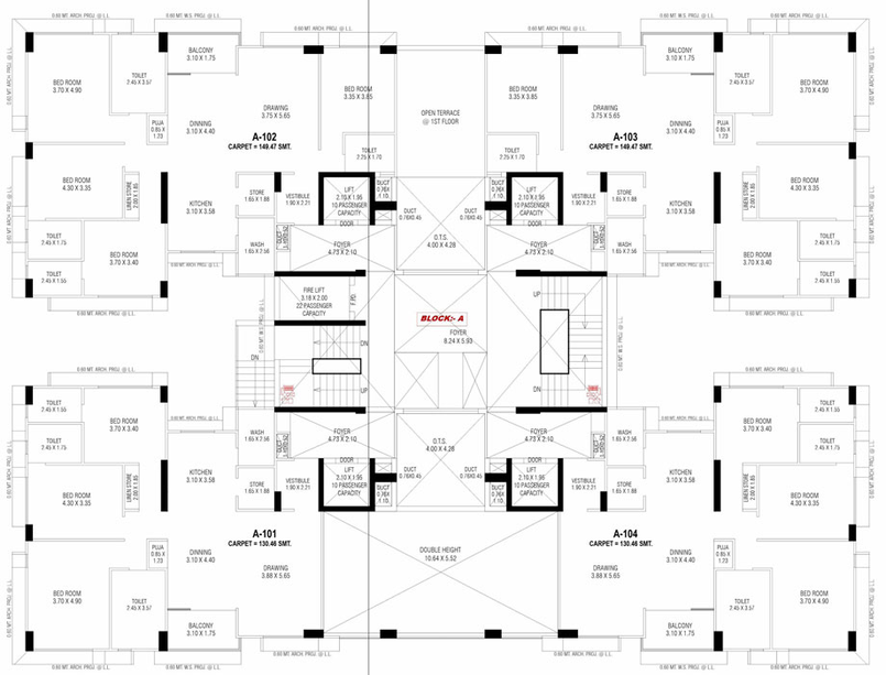 Floor Plan of Adani Shantigram - Paarijat in Vaishnodevi Circle, Ahmedabad - Image 26071