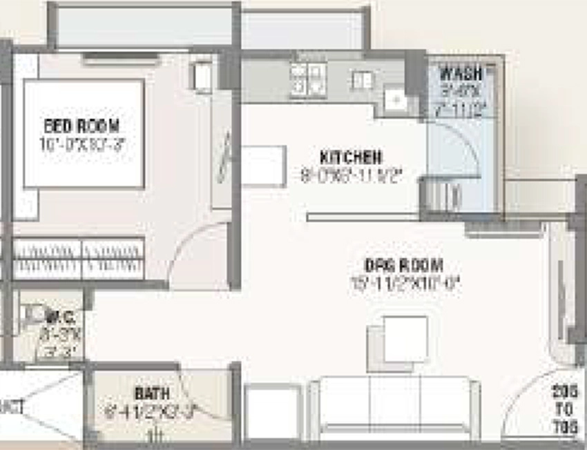 1 BHK Flat in SC Sudarshan Complex in Ghatlodiya, Ahmedabad - Image 910581