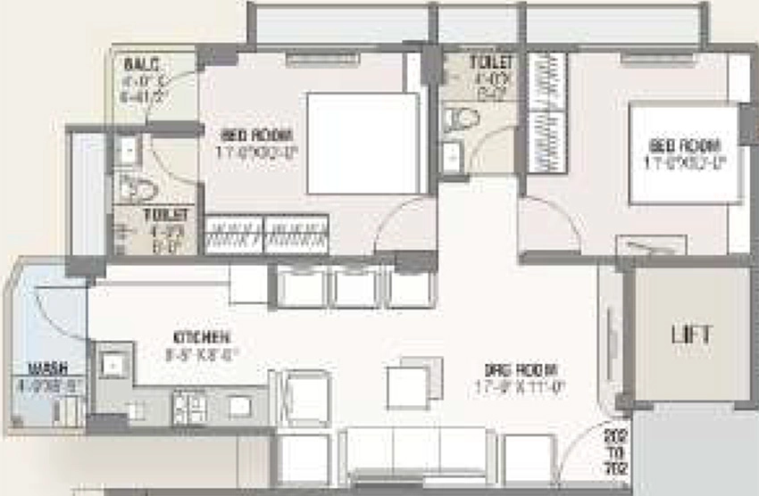 2 BHK Flat in SC Sudarshan Complex in Ghatlodiya, Ahmedabad - Image 910582