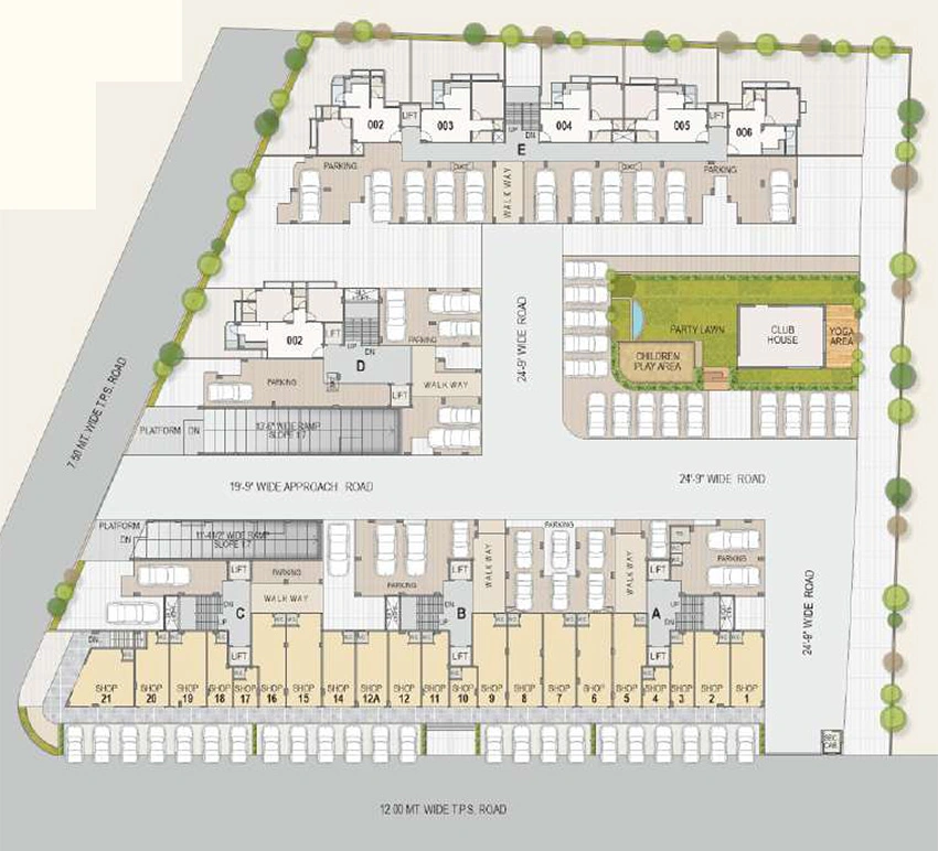 Master Plan of Commercial SC Sudarshan Complex in Ghatlodiya, Ahmedabad - Image 385628