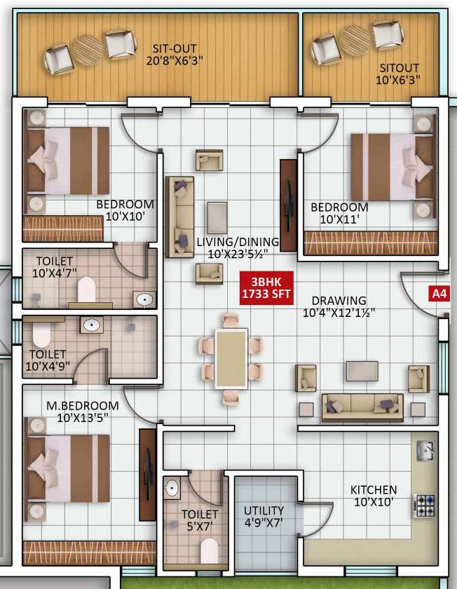3 BHK Flat in Speed Signature Towers in Kukatpally, Hyderabad - Image 910935