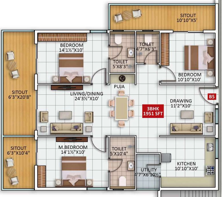 3 BHK Flat in Speed Signature Towers in Kukatpally, Hyderabad - Image 910936