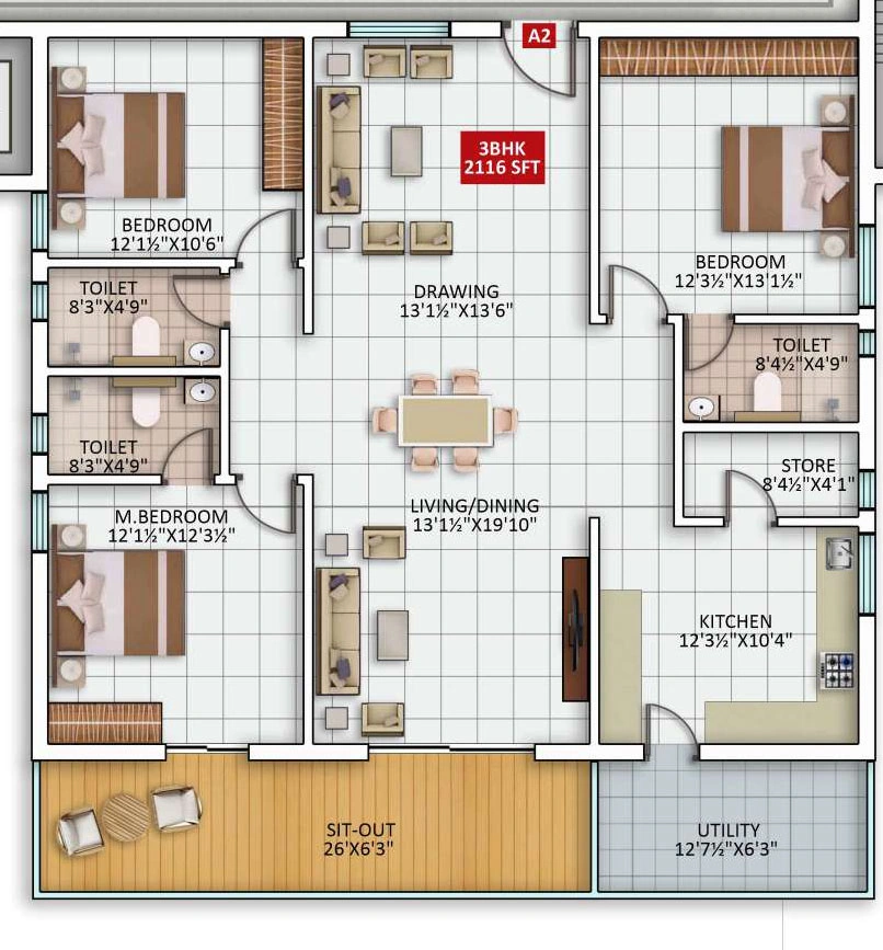 3 BHK Flat in Speed Signature Towers in Kukatpally, Hyderabad - Image 910937
