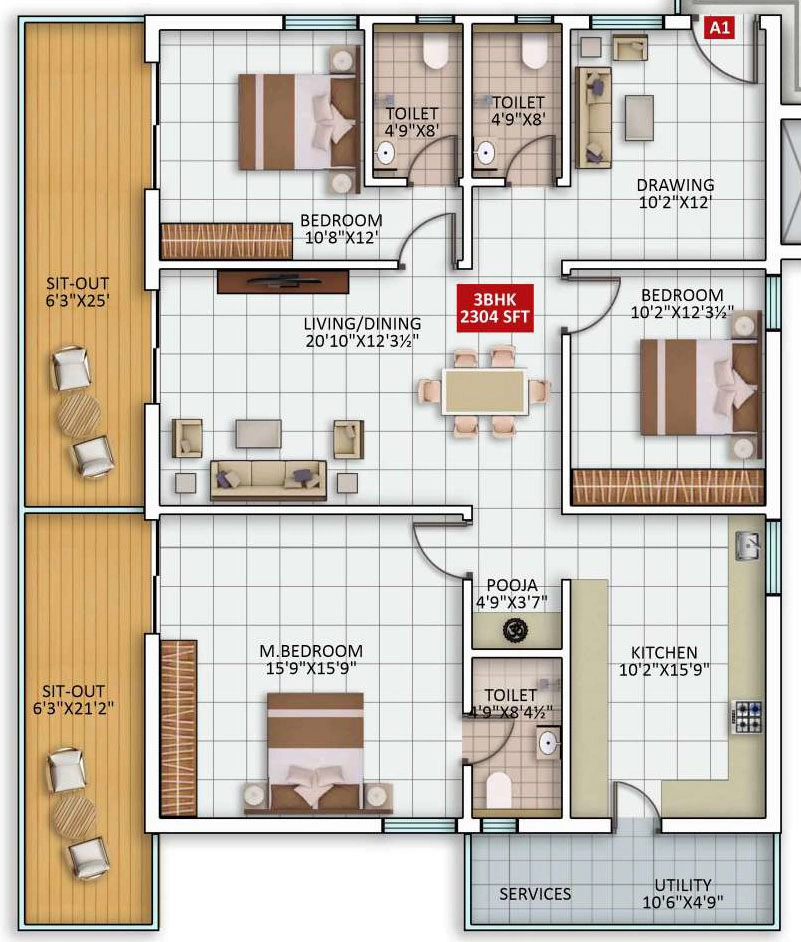 3 BHK Flat in Speed Signature Towers in Kukatpally, Hyderabad - Image 910939