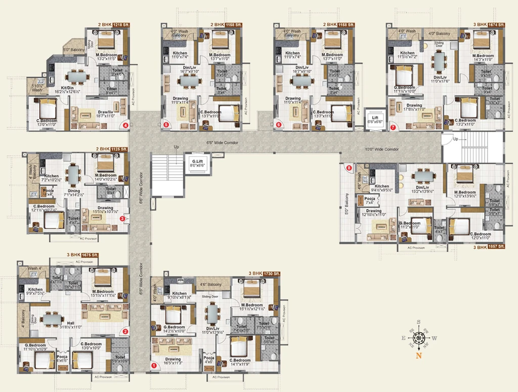 Floor Plan of Sri Sai Jewel Heights in Kukatpally, Hyderabad - Image 386567